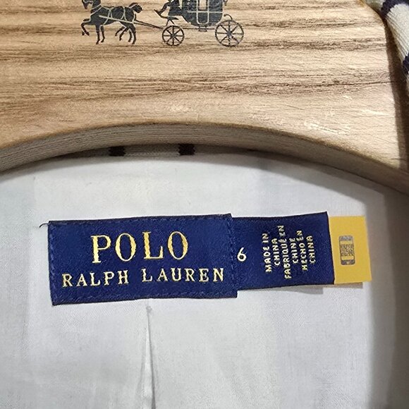 Ralph Lauren POLO Wmn's  Striped Cotton Jersey Blazer w Embroidered PRL Patch 6* - Picture 3 of 4